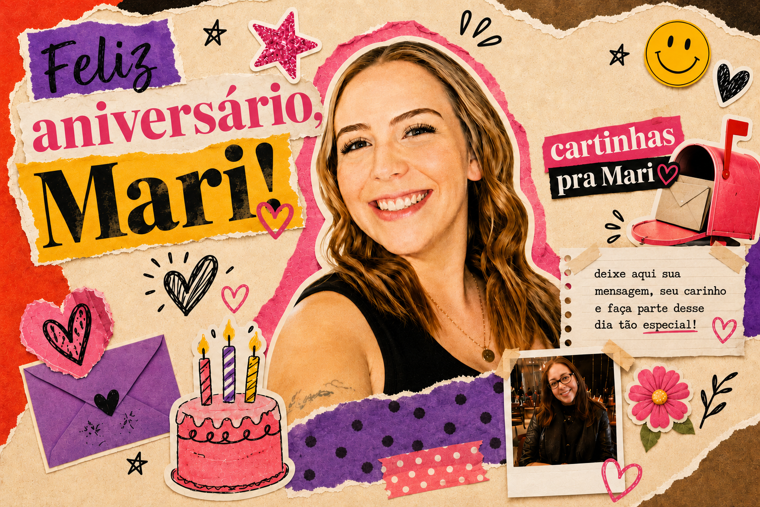 Feliz aniversário Mari, cartinhas pra Mari
